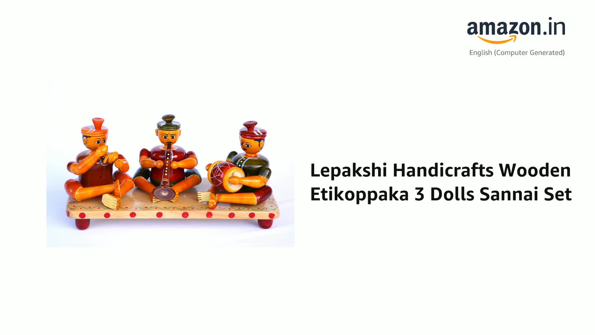 Lepakshi Handicrafts Wooden Etikoppaka 3 Dolls Sannai Set : Amazon